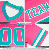 Custom Neon Green Navy Vertical Width Stripe Gradient Fashion Personalized Team Football Jersey