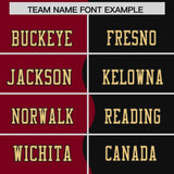 Custom Black Crimson Split Fashion Mesh Authentic Football Jersey