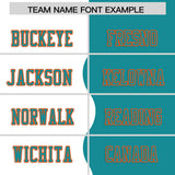 Custom Aqua White Split Fashion Mesh Authentic Football Jersey