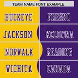 Custom Purple Gold Split Fashion Mesh Authentic Football Jersey