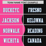 Custom Black Pink Split Fashion Mesh Authentic Football Jersey