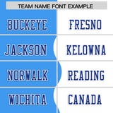 Custom White Powder Blue Split Fashion Mesh Authentic Football Jersey