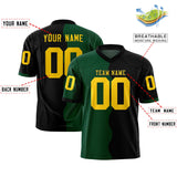 Custom Black Green Split Fashion Mesh Authentic Football Jersey