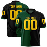 Custom Black Green Split Fashion Mesh Authentic Football Jersey