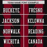 Custom Black Crimson Personalized Razr Stripe Graffiti Pattern Authentic Football Jersey