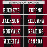 Custom Crimson Black Personalized Razr Stripe Graffiti Pattern Authentic Football Jersey