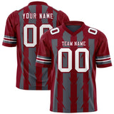 Custom Dark Gray Crimson Personalized Razr Stripe Graffiti Pattern Authentic Football Jersey