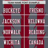 Custom Dark Gray Crimson Personalized Razr Stripe Graffiti Pattern Authentic Football Jersey