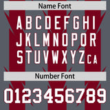 Custom Dark Gray Crimson Personalized Razr Stripe Graffiti Pattern Authentic Football Jersey