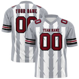 Custom White Gray Personalized Razr Stripe Graffiti Pattern Authentic Football Jersey