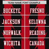 Custom Black Red Personalized Razr Stripe Graffiti Pattern Authentic Football Jersey