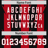 Custom Black Red Personalized Razr Stripe Graffiti Pattern Authentic Football Jersey