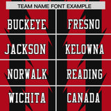 Custom Red Black Personalized Razr Stripe Graffiti Pattern Authentic Football Jersey