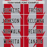 Custom Gray Red Personalized Razr Stripe Graffiti Pattern Authentic Football Jersey