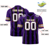 Custom Black Purple Personalized Razr Stripe Graffiti Pattern Authentic Football Jersey