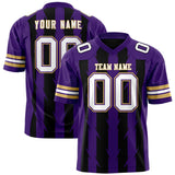Custom Black Purple Personalized Razr Stripe Graffiti Pattern Authentic Football Jersey