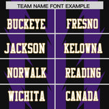 Custom Black Purple Personalized Razr Stripe Graffiti Pattern Authentic Football Jersey