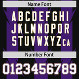 Custom Black Purple Personalized Razr Stripe Graffiti Pattern Authentic Football Jersey