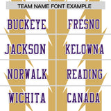 Custom White Old Gold Personalized Razr Stripe Graffiti Pattern Authentic Football Jersey