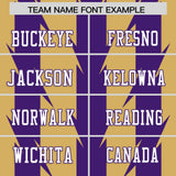 Custom Old Gold Purple Personalized Razr Stripe Graffiti Pattern Authentic Football Jersey