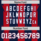Custom Navy Red Personalized Razr Stripe Graffiti Pattern Authentic Football Jersey