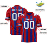 Custom Royal Red Personalized Razr Stripe Graffiti Pattern Authentic Football Jersey