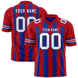 Custom Royal Red Personalized Razr Stripe Graffiti Pattern Authentic Football Jersey