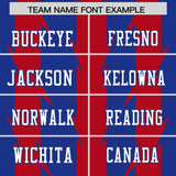 Custom Royal Red Personalized Razr Stripe Graffiti Pattern Authentic Football Jersey