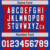 Custom Royal Red Personalized Razr Stripe Graffiti Pattern Authentic Football Jersey