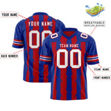 Custom Red Royal Personalized Razr Stripe Graffiti Pattern Authentic Football Jersey