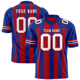 Custom Red Royal Personalized Razr Stripe Graffiti Pattern Authentic Football Jersey