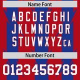 Custom Red Royal Personalized Razr Stripe Graffiti Pattern Authentic Football Jersey