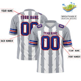 Custom White Gray Personalized Razr Stripe Graffiti Pattern Authentic Football Jersey