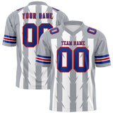 Custom White Gray Personalized Razr Stripe Graffiti Pattern Authentic Football Jersey