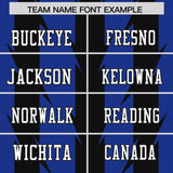 Custom Royal Black Personalized Razr Stripe Graffiti Pattern Authentic Football Jersey
