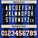Custom Royal Black Personalized Razr Stripe Graffiti Pattern Authentic Football Jersey