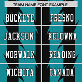 Custom Aqua Black Personalized Razr Stripe Graffiti Pattern Authentic Football Jersey