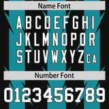 Custom Black Aqua Personalized Razr Stripe Graffiti Pattern Authentic Football Jersey