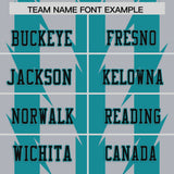 Custom Gray Aqua Personalized Razr Stripe Graffiti Pattern Authentic Football Jersey