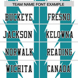 Custom White Aqua Personalized Razr Stripe Graffiti Pattern Authentic Football Jersey