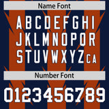 Custom Navy Texas Orange Personalized Razr Stripe Graffiti Pattern Authentic Football Jersey