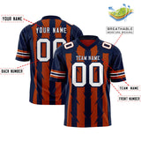 Custom Texas Orange Navy Personalized Razr Stripe Graffiti Pattern Authentic Football Jersey