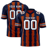 Custom Texas Orange Navy Personalized Razr Stripe Graffiti Pattern Authentic Football Jersey