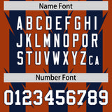 Custom Texas Orange Navy Personalized Razr Stripe Graffiti Pattern Authentic Football Jersey