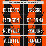 Custom Orange Black Personalized Razr Stripe Graffiti Pattern Authentic Football Jersey