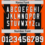 Custom Orange Black Personalized Razr Stripe Graffiti Pattern Authentic Football Jersey