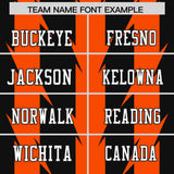 Custom Black Orange Personalized Razr Stripe Graffiti Pattern Authentic Football Jersey