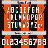 Custom Black Orange Personalized Razr Stripe Graffiti Pattern Authentic Football Jersey