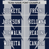 Custom Navy Gray Personalized Razr Stripe Graffiti Pattern Authentic Football Jersey