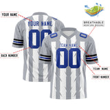 Custom White Gray Personalized Razr Stripe Graffiti Pattern Authentic Football Jersey